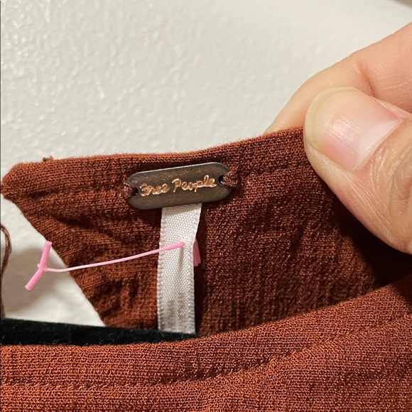 Free People Rough Rider Red Copper Textured Dress As is - Picture 3 of 12